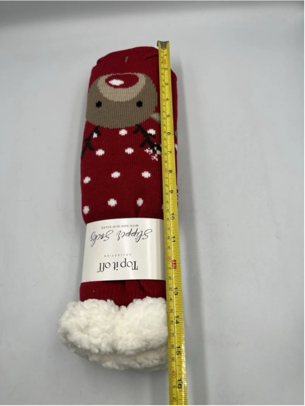 Top It Off Slipper Socks REINDEER Soft COZY WHEN YOUR FEET ARE FREEZZING SEE